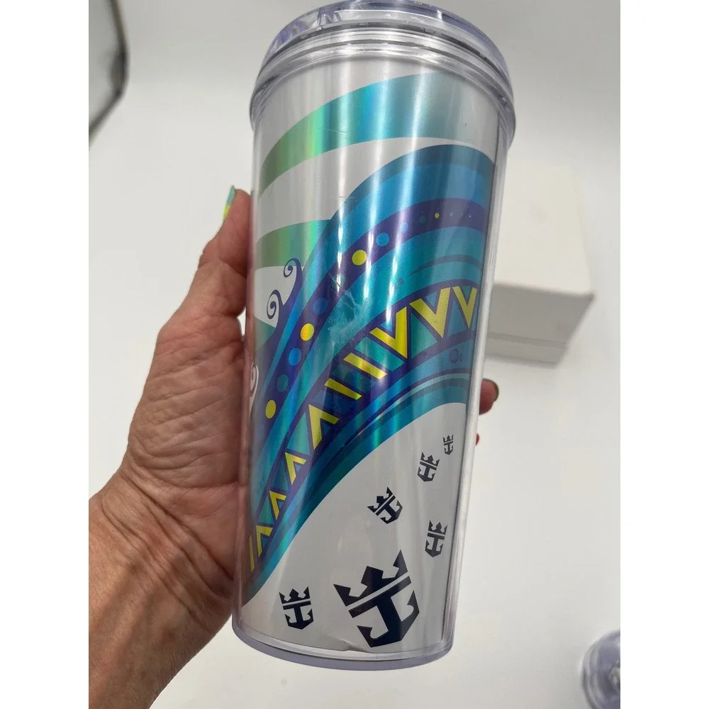 Royal Caribbean Coca-Cola Tumbler Set 2pc Insulated Cruise Cups with Lids